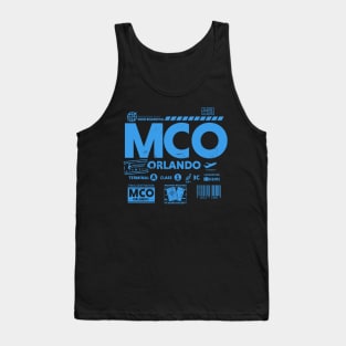 Vintage Orlando MCO Airport Code Travel Day Retro Travel Tag Tank Top